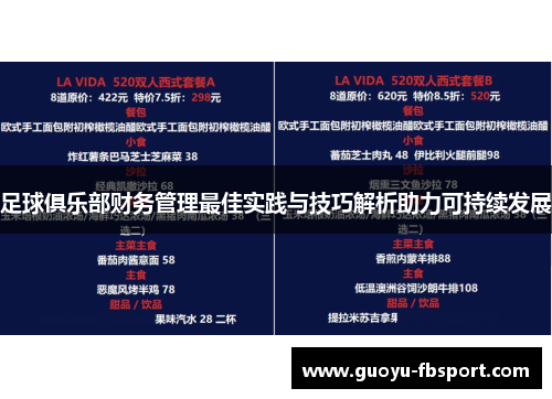足球俱乐部财务管理最佳实践与技巧解析助力可持续发展
